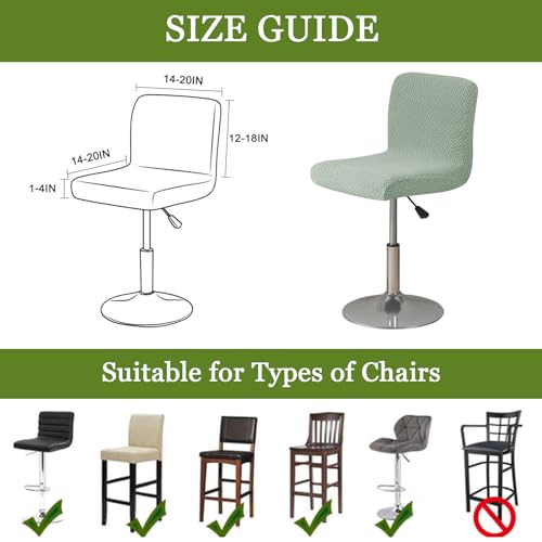 Image of FUANGUI Bar Stool Covers Set of 2, Stretch Bar Stool Chair Cover Slipcovers, Knitted Jacquard Counter Stool Bar Chair Covers for Kitchen Pub Dining Room (Knitted Green)