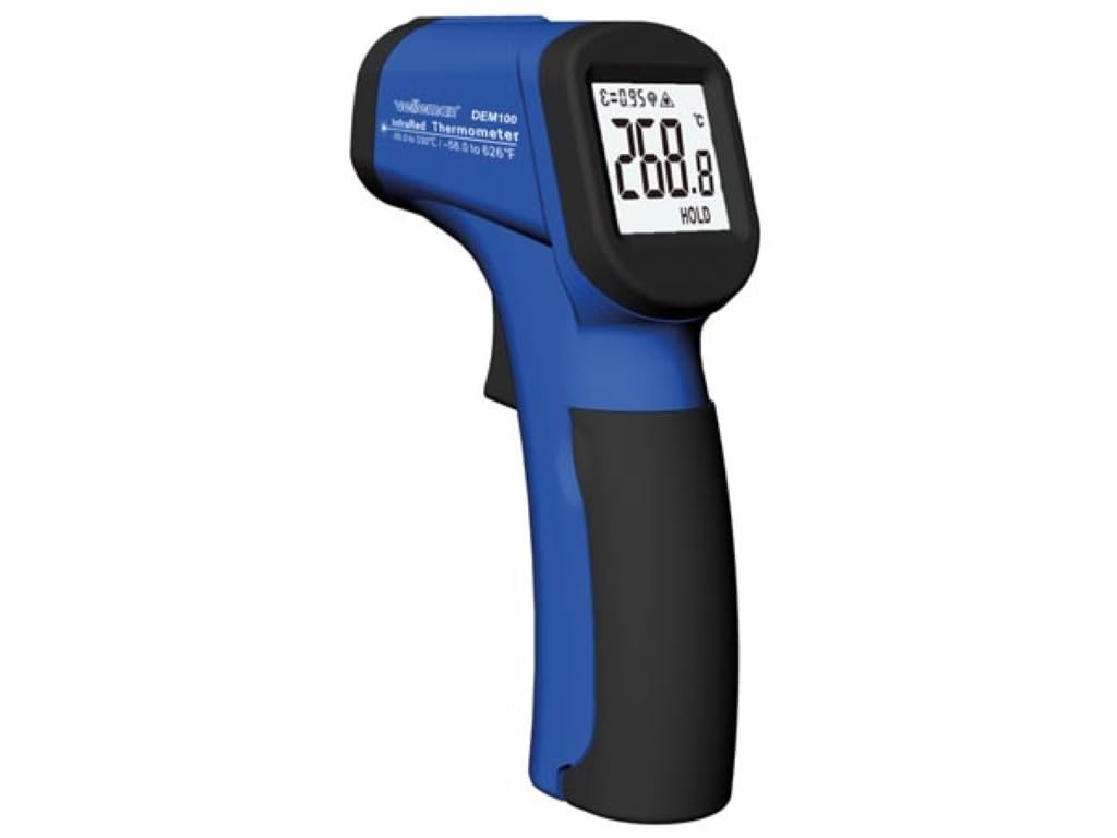 Velleman Berührungsloses IR-Thermometer mit Laser, -50 °C bis +330 °C, LCD-Display mit Hintergrundbeleuchtung, schnell und präzise