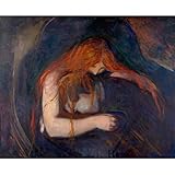 ArtDirect Vampire, 1895 Unframed Art Print Giclee Poster by Munch, Edvard - Ready for Framing with Customization Sizes 10x8, 13x11, 20x16, 29x24, 44x36, and 59x48 Inches