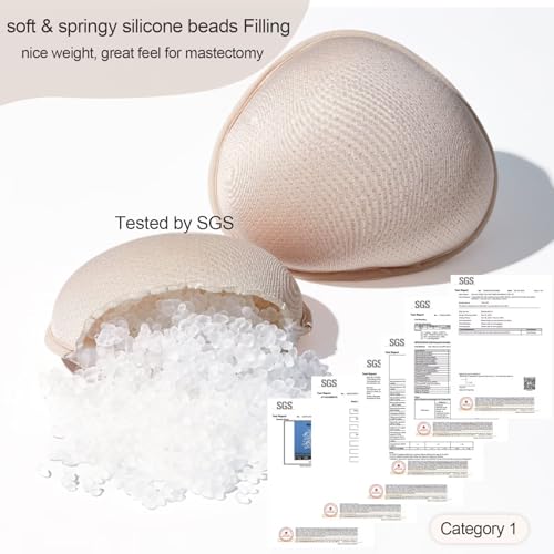 Breast Prosthesis Breast Form premium breathable silicone bead for Post-Mastectomy pockets bra-daily & swim use3