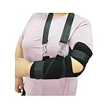 Elbow Joint Fixation Brace,Hinged Brace, Multifunction Arm Sling, Fracture Sling, Arm Ligament and Tendon Repairs, Elbow Strap for Arm Fracture Fixation, Household Rehabilitation (Black, L-XL)