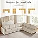 Arcrinte V Shaped Modular Sectional Sofa, 123.6