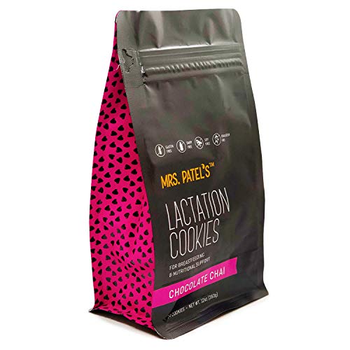 Image of Mrs. Patel's Lactation Cookies, Chocolate Chip, with Shatavari, Handcrafted and Baked Fresh, Gluten-Free, Dairy-Free, Vegan, Fenugreek Free (1 Bag)