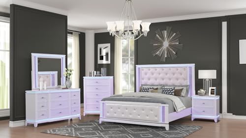 Queen 5 Pc Bedroom Set in Milky White