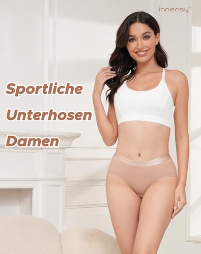 Damen Unterhosen Innersy Baumwolle Sport Slip Mehrpack