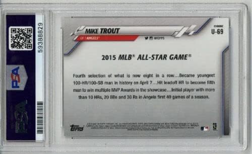 2020 TOPPS CHROME UPDATE #U69 MIKE TROUT BASEBALL CARD ANGELS PSA 10 LOW POP