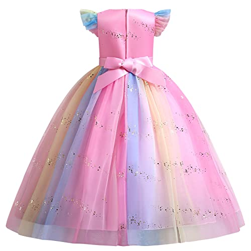 IWEMEK Sequins Flower Girl Embroidery Dress Fly Sleeve Beaded Princess Pageant Gown Bridesmaid Birthday Party Tulle Dresses2