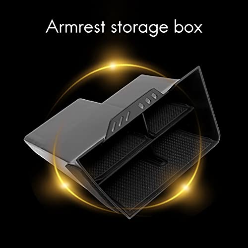 Console intérieure de voiture avec boîte de rangement centrale ABS noir pour 2016-2019 - 3