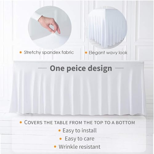 Nappe élastique infroissable verte pour une table de buffet rectangulaire impeccable