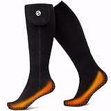 Foxelli Rechargeable Heated Socks – Electric Heated Socks for Men & Women, Battery Powered Socks