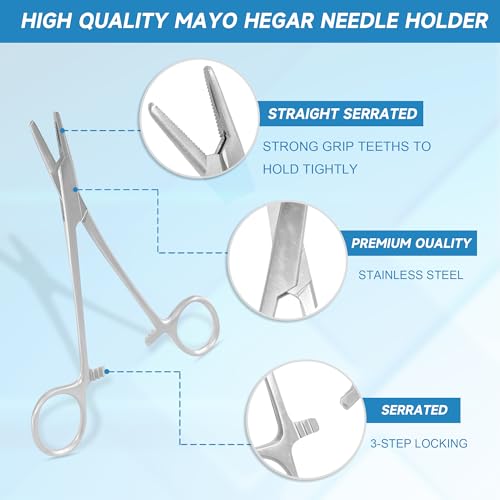 Image of Suture Practice Kit with Needle Plus Tools for Medical Student Training (12 Mixed Thread)