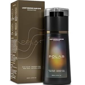 Polar Haircare – Hair Dye Shampoo Light Brown for Gray Hair for Women & Men – Natural Semi Permanent Hair Color Shampoo – Vegan Coloring Shampoo for Gray Hair – Gentle Hair Shampoo Dye 6.76 Fl Oz