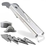 STONELINE V Hobel Gemüseschneider Set 9 teilig für Scheiben Stifte Streifen Würfel, mit 5 Schneid-Einsätzen Klingen aus Edelstahl, Gemüsehobel Gemüsereibe Pommesschneider Mandoline Küchenhobel