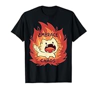 Sometimes you just need to scream and embrace chaos With artwork featuring a cat screaming surrounded by fire, embracing the chaos and channeling this is fine vibes. Lightweight, Classic fit, Double-needle sleeve and bottom hem