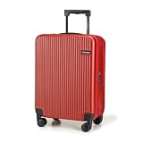 WITTCHEN FLEXI Line Walizka kabinowa poszerzana Bagaż podręczny Bagaż kabinowy Mała walizka z polikarbonu Zamek szyfrowy TSA Cztery podwójne kółka Aluminiowa teleskopowa rączka Rozmiar S Czerwony