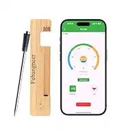 Smart Bluetooth Meat Thermometer with Magnetic Mount, Wireless Digital Food Thermometer, App Controlled, IP68 Waterproof, Long Range for BBQ Grill Oven Smoker, Compatible with iOS & Android