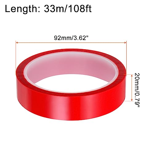 Image of HARFINGTON 4 Rolls Heat Tape High Temperature Heat Resistant Tape 20mmx33m(108ft) Sublimation Thermal Heat Transfer Tape for Sublimation Press No Residue, Red