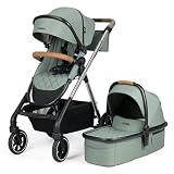 Beberoad Love RX 3-in-1 Baby Stroller with Basket, Toddler Strollers, Foldable Newborn Infant Stroller with Organizer, Rain Cover, Sunshade & Mosquito 2 in 1 Cover, Large Storage Basket (Green)