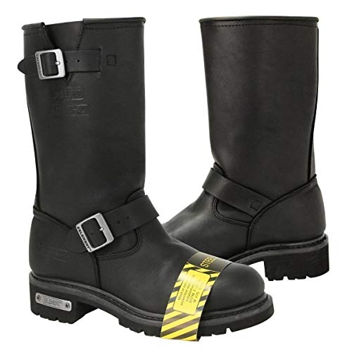 Xelement 1445 Men's Black Steel Toe Motorcycle Engineer Boots - 12