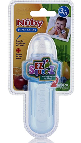 Nuby Ez Squee-Z Silicone Self Feeding Baby Food Dispenser, 1 Count (Pack Of 1) - Aqua/Pink/Green, Colors May Vary #TOP9