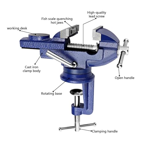 SUNNYNEST Bench Vise 60mm Workbench Table Vice 360° Multi-Angle Swivel Base Clamp Vise Bench Vice Clamp for DIY Clamps Craft Table Tool 3 SUNNYNEST Bench Vise 60mm Workbench Table Vice 360° Multi-Angle Swivel Base Clamp Vise Bench Vice Clamp for DIY Clamps Craft Table Tool - Image 3