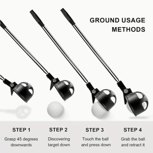 Symypy Golf Ball Retriever, 6FT Golf Ball Retriever Telescopic for Water with Automatic Locking Scoop,Golf Ball Picker Grabber Tool with Locking Clip,Golf Gift for Men - Image 5