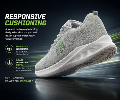 Image of Kraasa Men's Running Shoes | Breathable Mesh Upper | Lightweight Phylon Sole | Cushioned EVA Insole | Comfortable Sports & Casual Sneakers for Gym, Walking & Daily Use