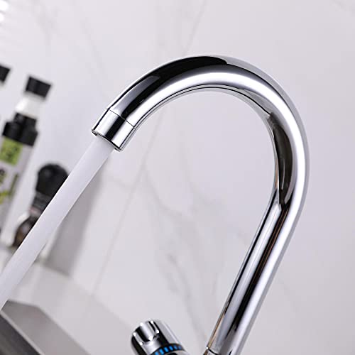 Mitigeur basse pression avec bec en J économe en eau pour évier de cuisine et lavabo