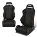 NRG RSC-200-NRG Type-R Black Cloth Sport Seats With Red Stich & NRG Logo Set of 2 (Left & Right)