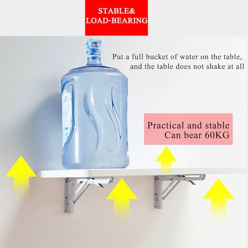 Bureau mural pliable flottant bleu table rabattable gain de place