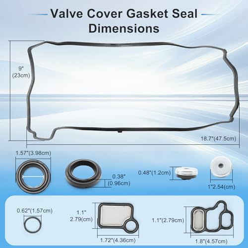 Image of VS50614R Valve Cover Gasket Set Fit for Honda Accord Civic CR-V Crosstour Element, Value Cover Gaskets Replace for Acura CSX ILX RDX RSX TSX, Valve Cover Gasket Seal Kit Replace# VS50382A ES73071