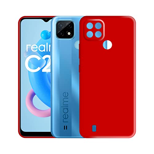 Image of Case Creation Liquid TPU Silicone Cover for Realme C25Y Soft Case,Anti-Dirty Slim Case Frosted Matte Cute Candy TPU Raised Bezel (Splash of Color) Back Case Cover for Realme C25Y - Glamour Red