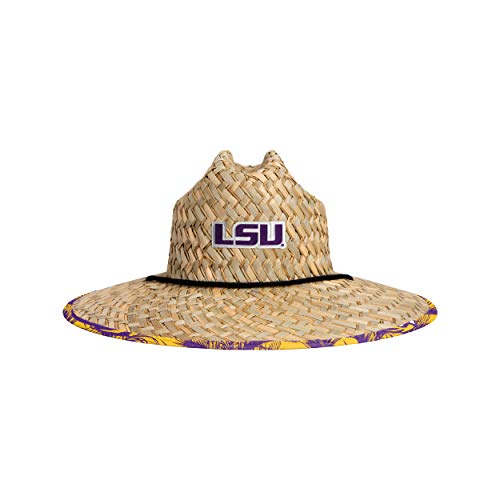 Image of FOCO Men's NCAA College Team Logo Floral Straw Sun Hat