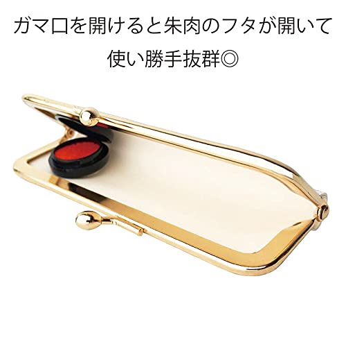 Amazon.co.jp: 印鑑ケース 朱肉付き 可愛い おしゃれ がま口 