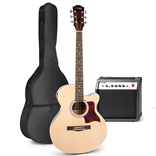MAX ShowKit Set de Guitare Électrique Acoustique avec Support de Guitare – Bois, Idéal pour Débuter la Guitare - Les Beatles, Paul McCartney, John Lennon, RIngo Starr, George Harrison MAX ShowKit Set de Guitare Électrique Acoustique avec Support de Guitare - Bois, Idéal pour Débuter la Guitare – Image 3