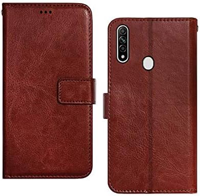 Inktree® Oppo A31 Flip Case | Premium Leather Finish | with Card Pockets | Wallet Stand |Complete Protection Flip Cover for Oppo A31 - Brown
