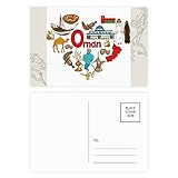 #N/A DIYthinker Oman Love Heart Landscap Drapeau national Carte postale de fleur Set 20pcs côté de la carte postale Merci 5,7 pouces x 3,8 pouces Multicolor 5.7 pouces x 3.8 pouces Multicolore