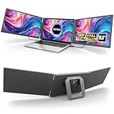 KEFEYA 15.6' Laptop Screen Extender, with Magnetic Power Bank, 1080P FHD Triple Laptop Monitor Extender, Plug & Play Monitor for 13-17' Laptops, Compatible with Mac, Windows, Android