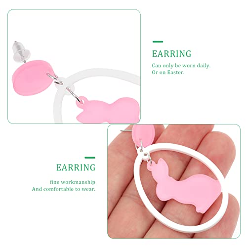 Boucles d'oreilles lapin de Pâques légères anti-irritation pour fille
