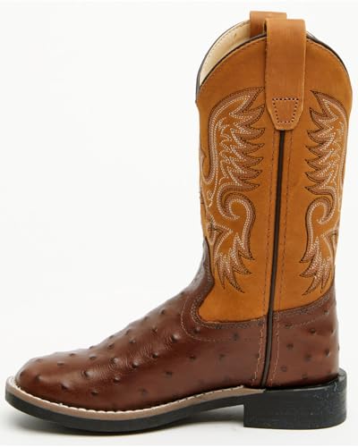 Cody James Boys' Dean Ostrich Print Western Boot Broad Square Toe - Bcbsp25p33