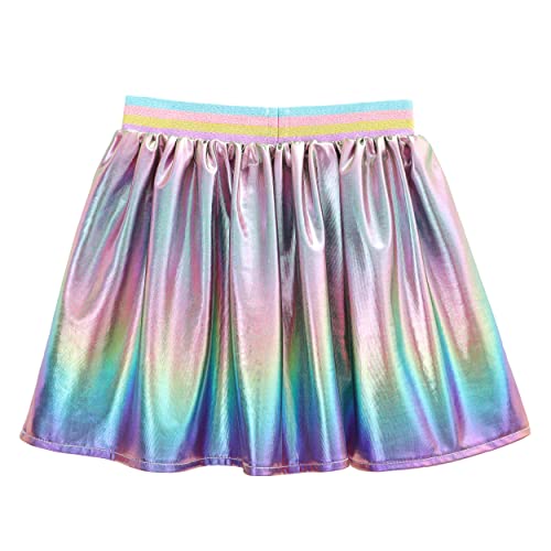 Somlatrecy Girls' Metallic Rainbow Skirt Toddler Bow Tutu Skort 5T #TOP1