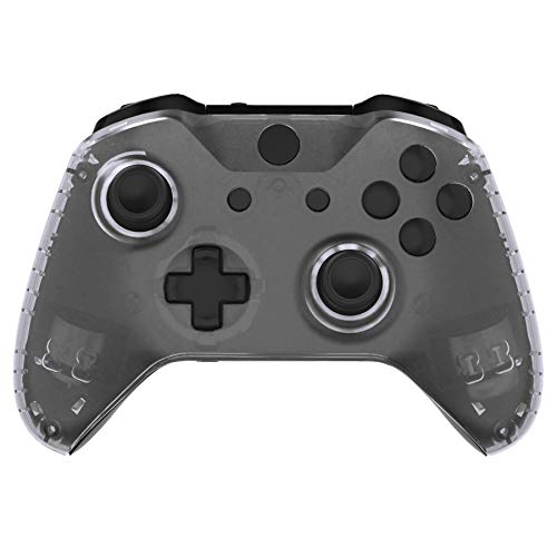 Image of eXtremeRate Transparent Clear Faceplate Side Rails for Xbox One Wireless Controller Model 1708, Replacement Front Housing Shell Panels for Xbox One X & One S Controller