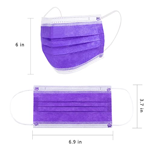 Image of Borje Purple Disposable Face Mask 100 Pcs Purple Face Masks 3 Ply Protection Masks