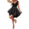 Lrady-Womens-Sequin-Glitter-V-Neck-Skater-Mini-Club-Cocktail-Party-Swing-Dress Lrady Women's Sequin Glitter V Neck Skater Mini Club Cocktail Party Swing Dress, Black, Medium
