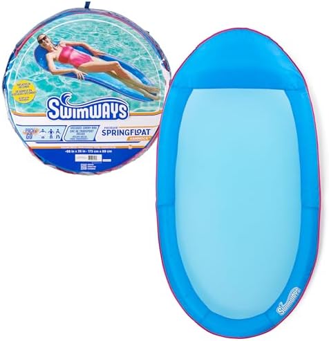 SwimWays Spring Float Hammock, Fast-Inflating Adult Lounger; Ages 15+
