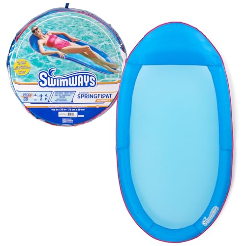 SwimWays Spring Float Premium Hammock Lounger, Inflatable Pool Floats Adult with Fast Inflation for Ages 15 & Up