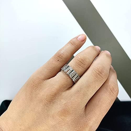 Sie und Ihn Silber Trauringe Paar passende Eheringe Set Personalisierte Eheringe aus 925er Sterlingsilber mit Cubic Zirkonia