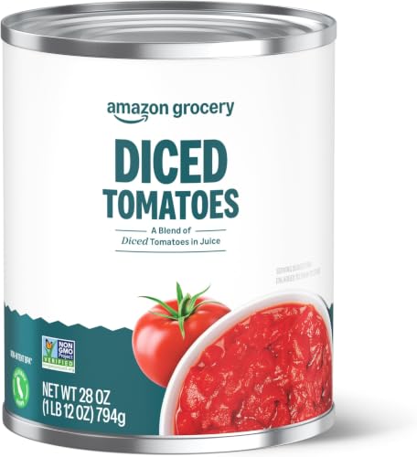 Amazon Fresh, Diced Canned Tomatoes in Tomato Juice, 28 Oz (Previously Happy Belly, Packaging May Vary) (Pack of 5)