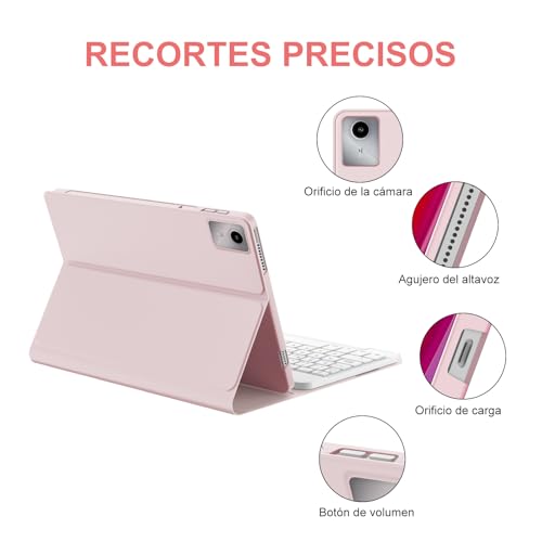 Clavier Bluetooth Lenovo Tab M11 AZERTY magnétique rose - 6