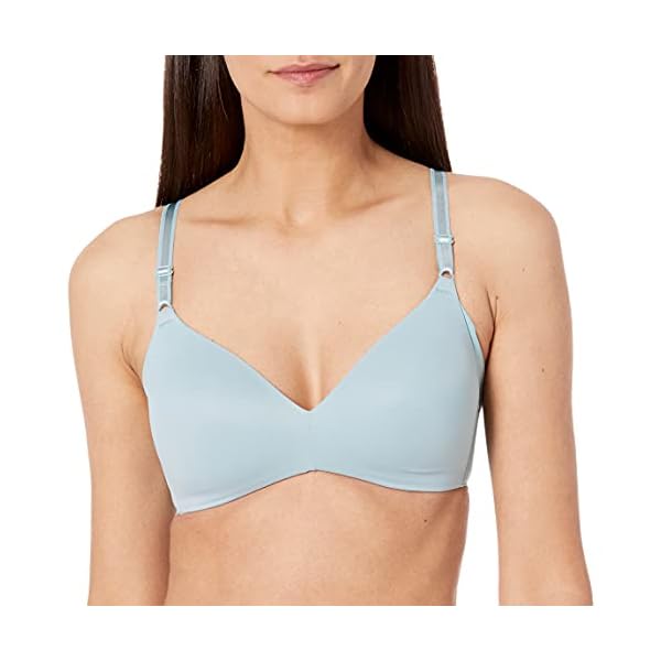 Warner's Women's No Side Effects Underarm-Smoothing Comfort Wireless Lightly Lined T-Shirt Bra, Tourmaline, 34A